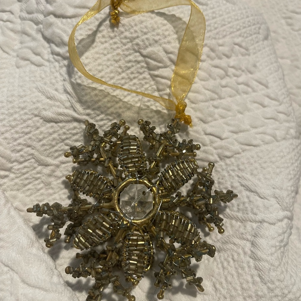 Gold Snowflake Ornament Katherine’s Collection 4”
